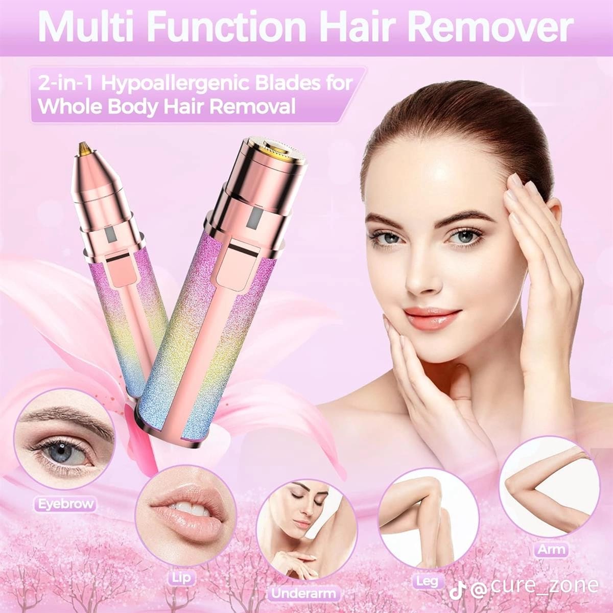 2 In 1 Electric Eyebrow Trimmer And Shaver | Flawless Hair Remover For Women | Painless Facial Hair Removal Device
